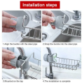 Sponge Holder for Kitchen Stainless Steel Faucet Storage Rack Adjustable Sink Caddy Organizer Soap Drainer Bathroom Accessories. 