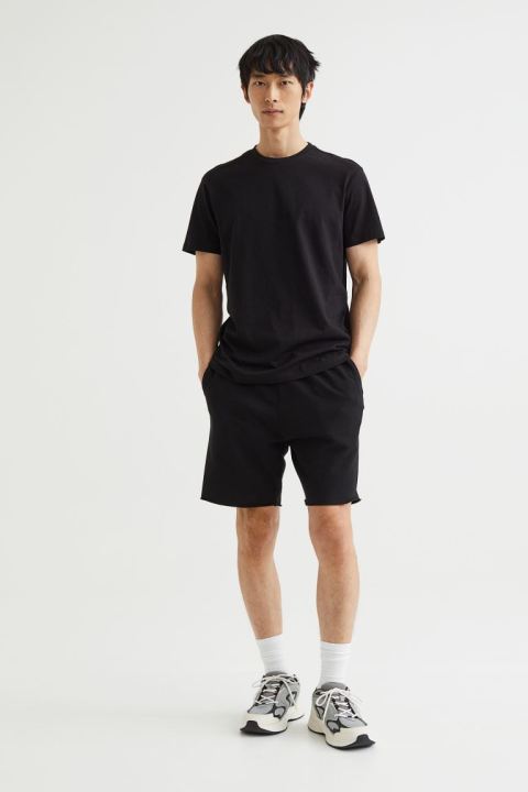Black Summer T-Shirt and Shorts Tracksuit for Men