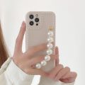 White Pearl Bracelet Chain Silicone Phone Case For iPhone 13 12 11 Pro Max Mini XS Max XR X 8 7 6 6S Plus Back Cover Fundas. 