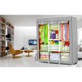 Zip Folding Printed Wardrobe with 3 Hanging Option Almari Non-Woven For Home Decoration. 