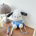 Pochacco Plush Doll Bag Sanrio Kawaii Plush Handbags Outdoor Decoration Pouch Girl Heart Furry Backpacks Christmas Gift for Kids. 