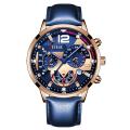 Deyros casual watches for men top brand luxury leather wrist watch man clock fashion chronograph wristwatch. 