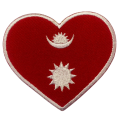 Nepal Heart Flag Embroidered Iron On Patch Sew On Badge Bags Caps Jeans and Jackets. 