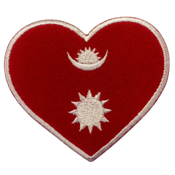 Nepal Heart Flag Embroidered Iron On Patch Sew On Badge Bags Caps Jeans and Jackets