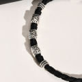 Ankle Bracelet for Men, Handmade Braided Black Rope Chain Anklets Gift for Man Boys, Casual Summer Beach Holiday Surfer Jewelry. 