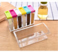 6 Color / Set Spice Jar Set Seasoning Bottle Transparent Colorful Lid Kitchen Condiment Cruet Storage Container. 