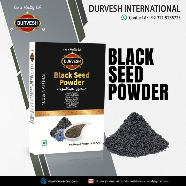 DURVESH BLACK SEED POWDER 100gm | FINE GRADE POWDER | KALENJI POWDER | NIGELLA SATIVA | HERBAL POWDER | 100% PURE & NATURAL