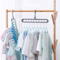 Magic pack of 6 3 and 1 hangers wardrobe organizer 9 hole hangers for clothes organizer stand  space saver storage for  shirts paints trousers baby clothes towel 9 in 1 hooks. 