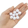 10Pcs 20mm White Pearl Beads,Big Size Loose Pearl Spacer Beads with Hole Faux Pearls Round White Beads for Jewelry Making,DIY Craft Bracelets,Vase Fillers,Table Scatter Home Wedding Decoration. 