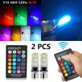 Car Remote Control head light parking bulbs multi color & Flasher, Multi LED Bulb Parking lights T10 Multi Color light RGB. 