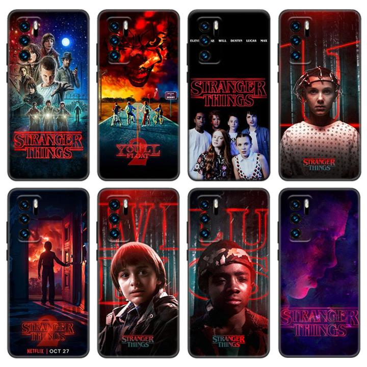 Stranger Things Case For Huawei P50 P40 P30 P20 Pro P10 P9 P8 Lite 2017 P Smart Z S 2021 2020 Pro 2019 2018 Black Cover