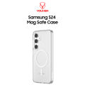 YOUKSH MagSafe Case For Samsung S24, Clear Case With Charging Compatible, Shock Proof With Built-In Air Bag. 