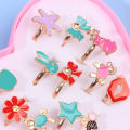 10pcs Children Kids Little Girl Adjustable Jewelry Rings in Box, Random Shape. 
