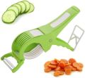 Vegetable & Fruit Multi Cutter With Peeler Bhindi Cutter Slicer Stainless Steel 5 Blade Vegetable Cutter. 