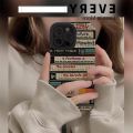 【kunmingxiashupu】Japan Graffiti Art Letter Label Silicone Soft Case For iPhone 15 14 13 12 11 Pro Max XS X XR 7 8 Plus SE Camera Lens Protective. 