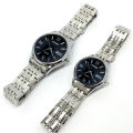 Pack of 2 - Couple Watches Top Branded Fashion Quartz High-Quality Stainless-Steel Chain Water Resistant Pair Watches for Couple. 