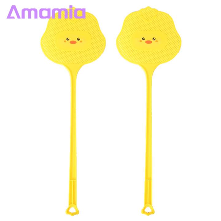 Fly Swatter for Home 2pcs Long Handle Cartoon Fly Swatter for Effective Indoor Outdoor Fly Control Fun Practical Tool for Fly Swatter Ergonomic Handle