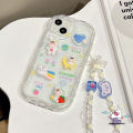 Cute Duck 3D Doll Case Compatible for IPhone 14 XR X 11 7Plus 13 12 Pro Max 6 7 6s 8 Plus XS Max SE 3D Wavy Curved Edge Cute Steric Bear Rabbit Cover With Little Bear Bow Lanyard. 
