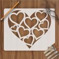 Hearts in Heart Reusable Stencil Airbrush Painting Wall Art DIY Home Decor Scrap booking Album Crafts ID 41. 