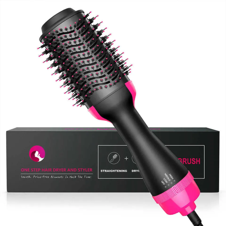 Hair Dryer Brush Hot Air Hair Brush Styler for Straightening Curling Hair Dryer comb and Volumizer with Comb Straightener Curler Hair Styling Tools Salon Daraz.pk