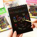 Click-Picks magic colorful scratch doodle art book with wooden stick | Rainbow scratch book - Small. 