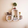 Octagon Shelves set of 3 Floating shelve wall décor - Shelf for Living Room, Drawing Room and Kitchen. 