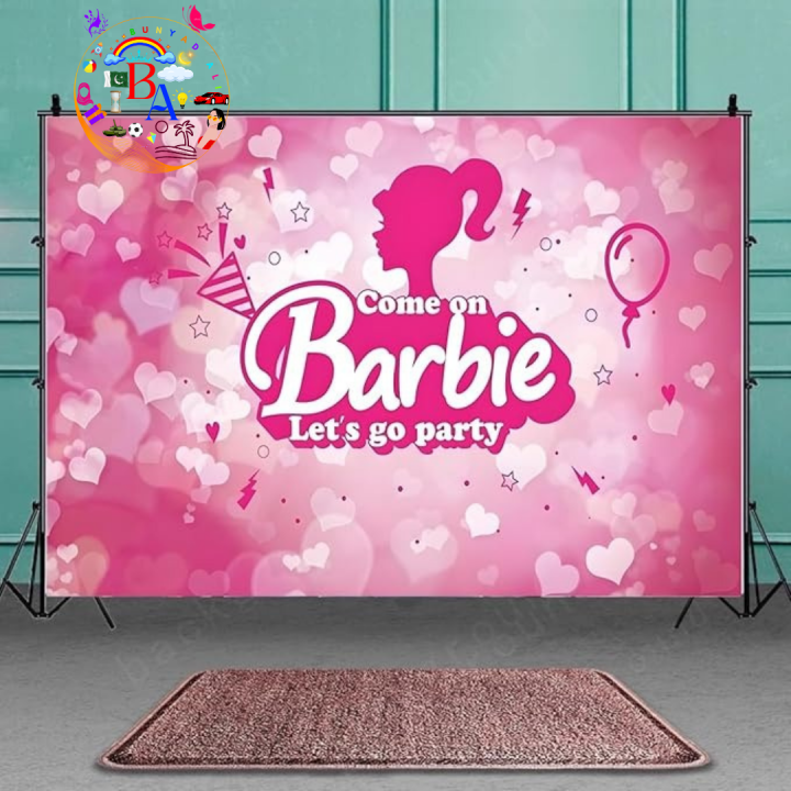 Barbie Fancy Backdrop Barbie Theme Fancy Panaflex Barbie Birthday Party Banner Code 29