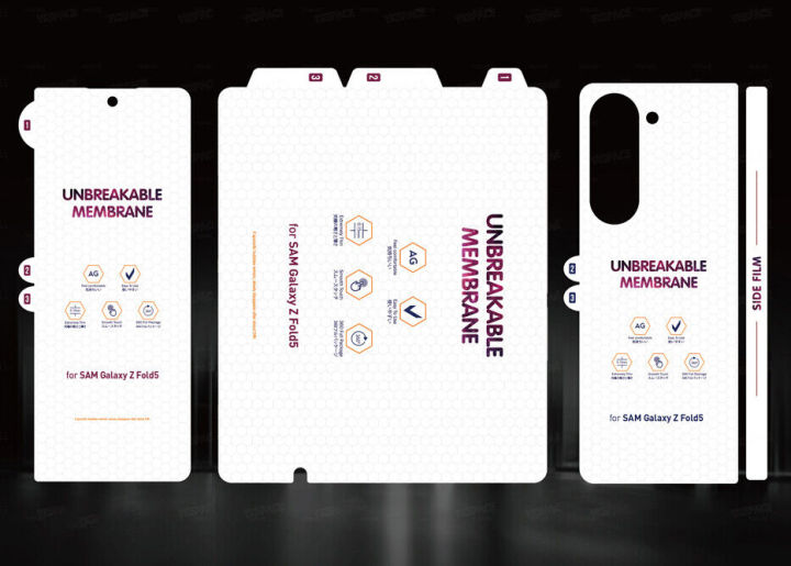 3pcs Matte Hydrogel Film Protector for Z Fold 5 Front Back Soft Film Screen Protector Cover for Galaxy Z Fold5 Protection