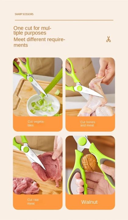 Kitchen%20Scissor%20With%20Cover%20Tailor%20Paper%20Cuttings%20orange%20handle%20office%20scissors%20household%20stainless%20steel%20multi-function%20scissor%20Use%20with%20Nut%20Cracker%20-%20Image%206