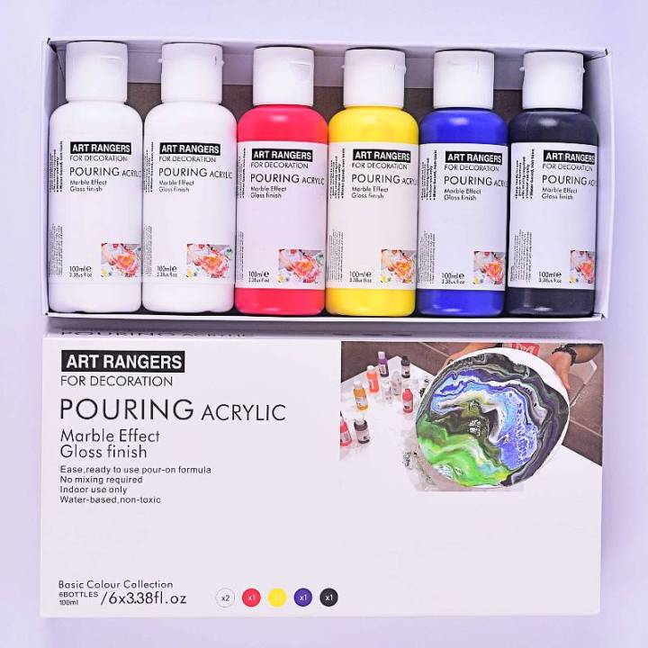 Art Rangers For Decoration Acrylic Marble Effect Gloss Finish 6 Bottles x 100ml