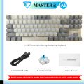 Neon Light Gaming Keyboard - Mechanical Keyboard Blue Switch Wired Mini Single Light Keyboard 87 Keys With Out Numpad - Neon Light Mechanical Keyboard With 2 Colour in 1 Black & White/Grey - Detachable USB Wired For Professional Gaming. 