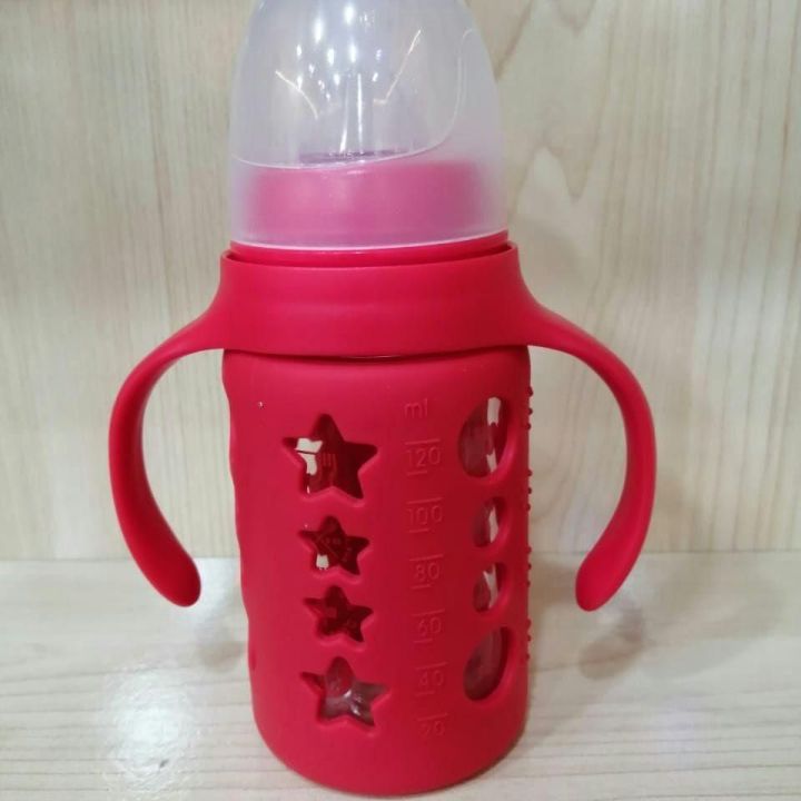 Baby feeder glass with silicon cover 120 ml 4 oz