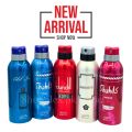 Body Spray Perfumed  Deodorants  Pack of 5 Big Bottle 200ml Cold Ice | Shahils Blue Men | Dundill Red | Amenity | Shahils Women Lucky Brand Fragrance Fresh Scent Perfumed For Men and Women Value Budget Gifting Birthday Anniversary Unisex Body Spray Girls. 