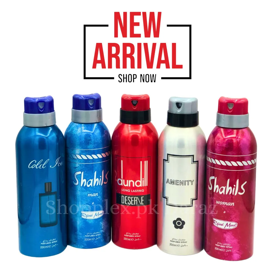 Body Spray Perfumed Deodorants Pack of Big Bottle 200ml Cold Ice  Shahils Blue Men Dundill Red Amenity Shahils Women Lucky Brand  Fragrance