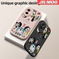 JIUMOO For OPPO A96 A76 A36 Case Cartoon Oil Doraemon Thin Leather Soft Full Lens Back Cover Camera Protect Cases Shockproof Casing. 