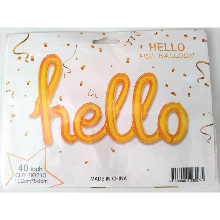 hello Scripted Foil Balloons Banner for Birthday Decorations and ...