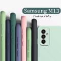 New Square Silicon Phone Case For Samsung M13 On Cover Samsung Galaxy M13 Case Galaxy M 13 Original Camera Protective Back Case. 