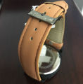 Luxury Military Watch for Men with Brown Leather Strap and Black Dial. 