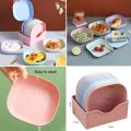 Modern Nordic Design 10-Piece Plastic Snack Plate Set with Stand - Ideal for Snacks, Breakfast, Fruits, and Vegetables. 