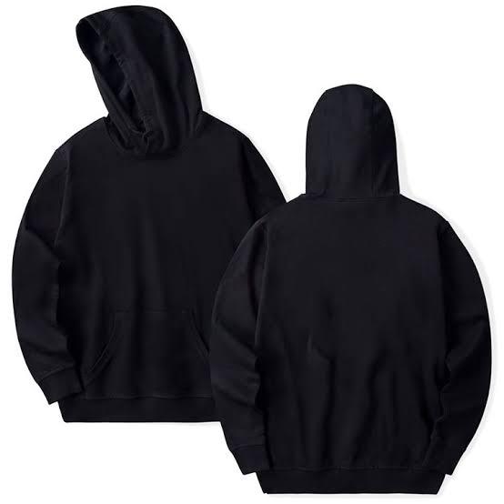 Winter Collection Black Basic Plain Fleece Pullover Kangroo Hoodie For Men & Women