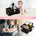 Baby Diaper Caddy Organizer Large Sturdy and Foldable Toy Storage Bin of Ideal Size with Strong Dividers and Even Stronger Base - Storage Container with Handles for Travel. 