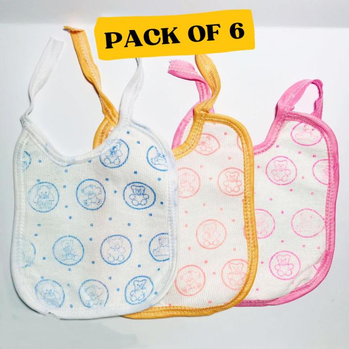 Baby Bibs Pack of 6 Towel Bib For Newborn Baby Wipes Highly Absorbent