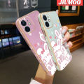 JIUMOO For Infinix Smart 6 HD Smart 6 Plus Smart 7 Case Cartoon Cute Bunny Luxury Plating Phone Cases New Square Edge Pattern Silicone Soft Casing Camera Lens Protection Shockproof Cover. 