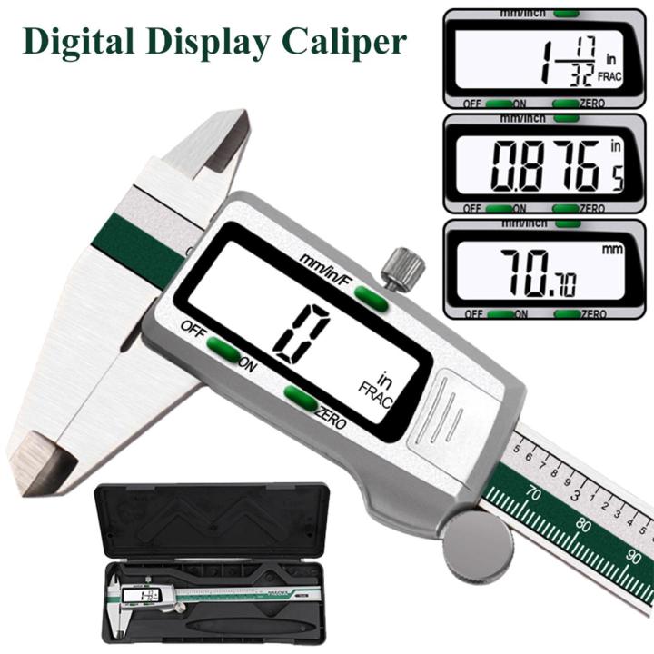 General Tools 1478 Digital Caliper - 0-8 Inch/Metric Stainless Steel Measuring Tool With Fractions