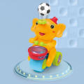Elephant Musician Toy with Music  Flashing Light  Drum Playing  2 Blowing Ball Electric Toys for Kids. 