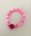 Clay Flat beads bracelet with Smily in different colors. 