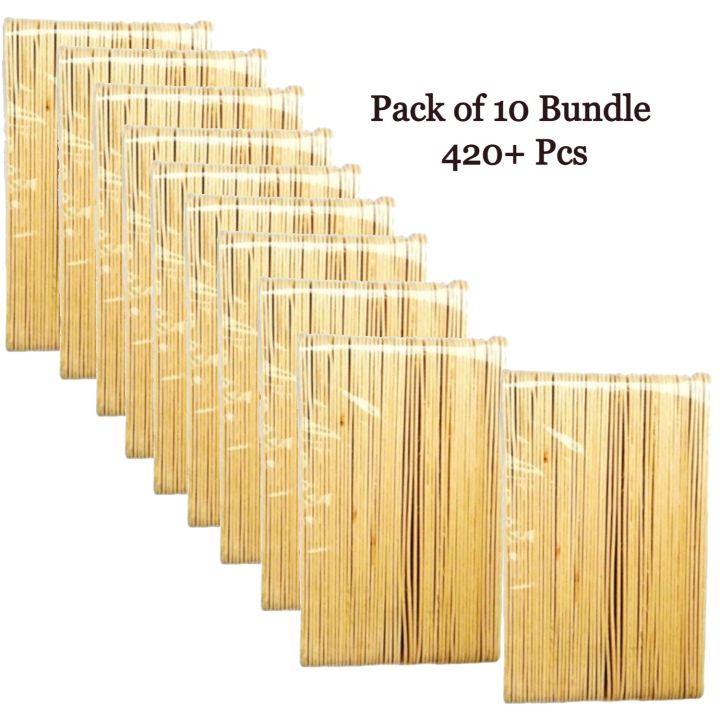 Ice Cream Sticks Large (Pack of 10 Bundle 420+ Pcs) Wooden Ice Cream Sticks for Art Craft Sticks