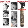 Professional Golden Hair Trimmer for Men / Hair Cutting Machine / Hair Clippers / Shaver / Hair Clipper / Nose Trimmer / Rechargeable Men’s Body Hair Removal Machine / Grooming Kit / Hair Cutting Machine Zero Gapped Hair Clipper Trimmer Vintage T9 Tondeus. 