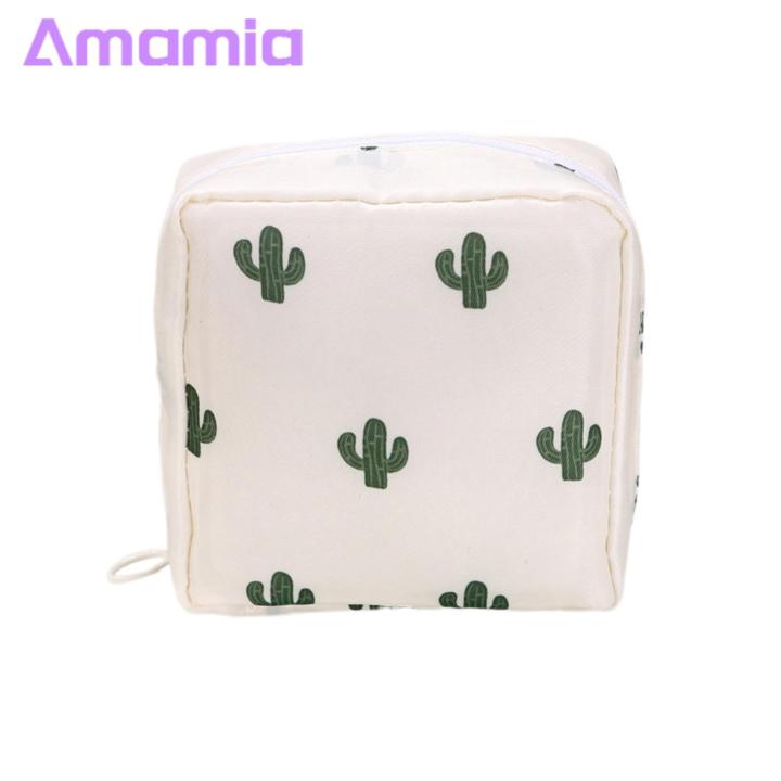 The bag is large enough to hold a few day or night tampons to meet your needs throughout the day; has a zipper closure for easy access and is lightweight for easy portability.
