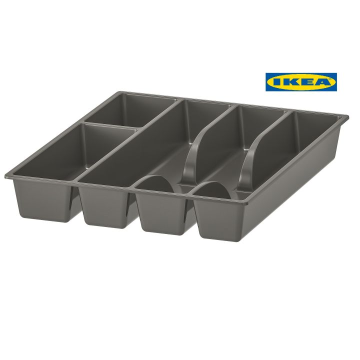 IKEA SMÄCKER Cutlery tray Drawer Organizer with five Sections and Nonslip Tray- Flatware, Utensil, Cutlery Kitchen Divider (Also for Desk and Office)